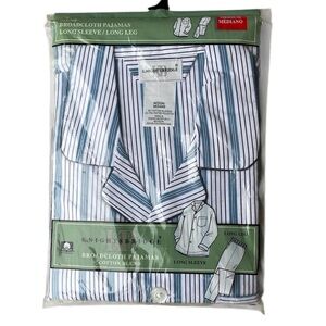 Vintage Knightsbridge Striped Cotton Blend Long Men’s Pajama Set
